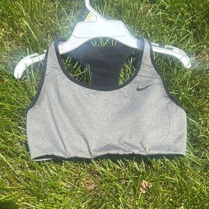Nike Heather Gray and Black Sports Bra
